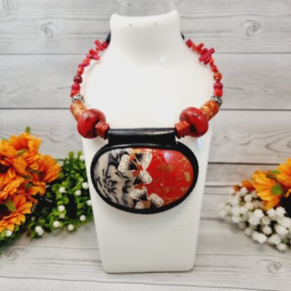 Kurenai Hana Polymer Clay Collar Necklace - Image 2