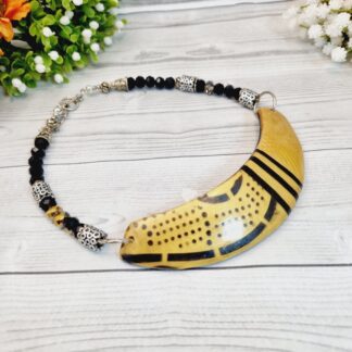 Aztec Polymer Clay Collar Necklace