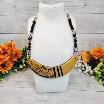 Aztec Polymer Clay Collar Necklace - Image 4
