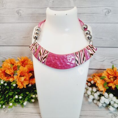 Statement Collar Necklace - Wild Pink - Image 3