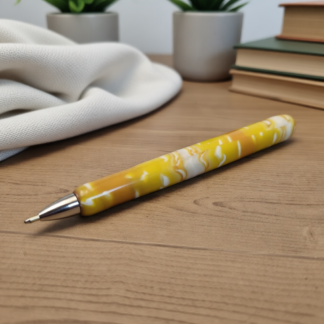Arthritis Relief Refillable Polymer Clay Pen – Easy Grip Thick Barrel – Yellow
