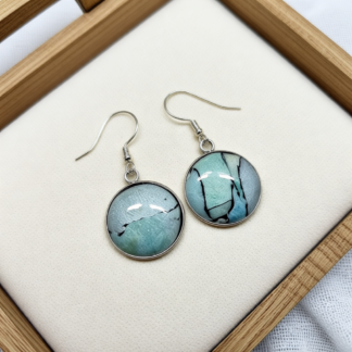 Captivating Paua Shell Look Polymer Clay Earrings