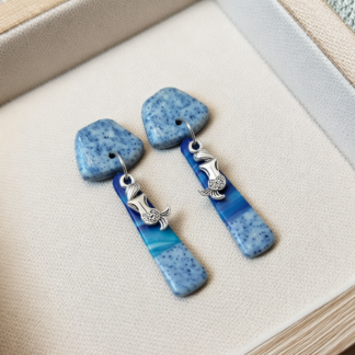 Captivating Polymer Clay Studs – Unique Mermaid Charm