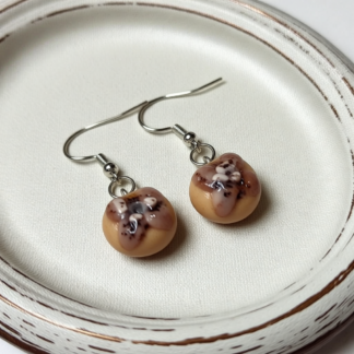 Conversation-Starting Earrings – Handcrafted Miniature Cookies & Cream Donut