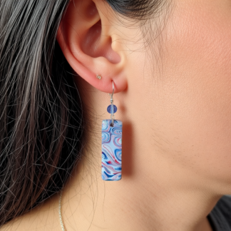 Cotton Candy Swirl Polymer Clay Earrings for Playful Style – Express Your Unique Charm