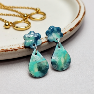 Elevate Everyday Style: Marbled Jade Polymer Clay Earrings