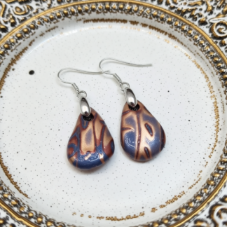 Enhance Your Style: Metallic Teardrops Polymer Clay Earrings