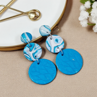 Light Blue Trio Polymer Clay Stud Earrings