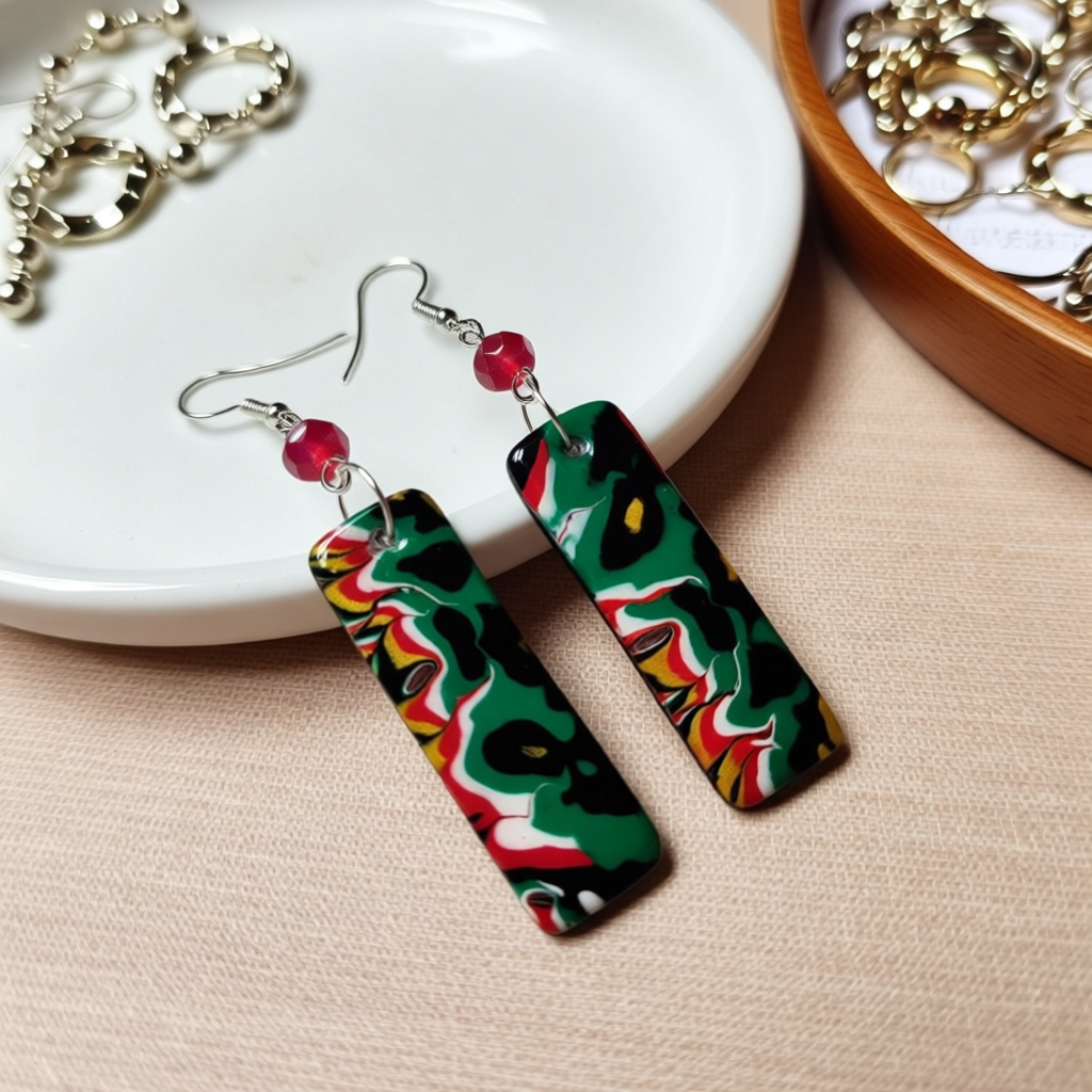 Lightweight Polymer Clay Earrings – Handcrafted Vibrant Statement Sophisticated Style