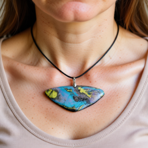 Polymer Clay Pendant – Abstract Fractures