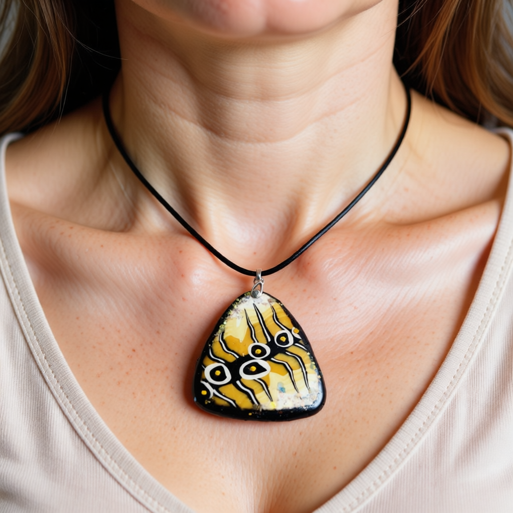 Polymer Clay Pendant – Bejeweled Tigress