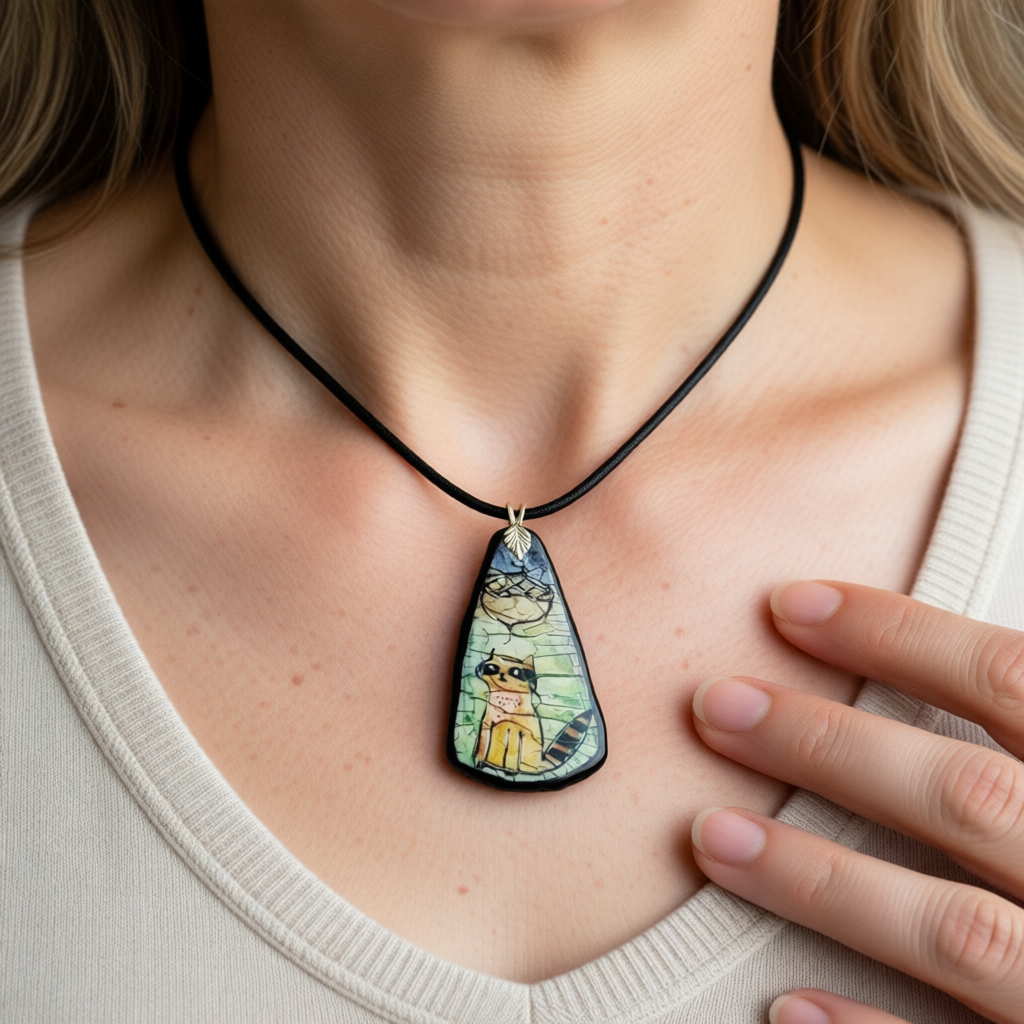Polymer Clay Pendant – Foxy