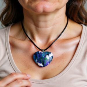 Polymer Clay Pendant Galaxy Heart
