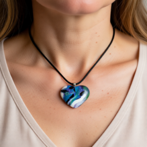 Polymer Clay Pendant Galaxy Heart