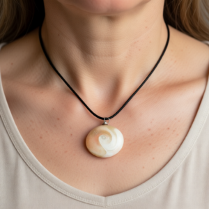Polymer Clay Pendant – Peaches and Cream