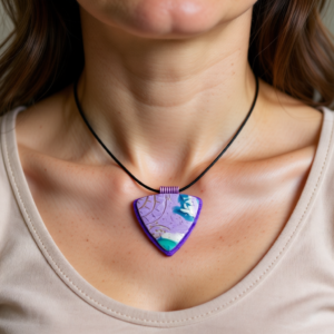Polymer Clay Pendant – Purple