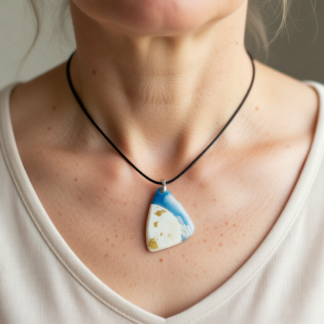 Polymer Clay Pendant – Textured Sand