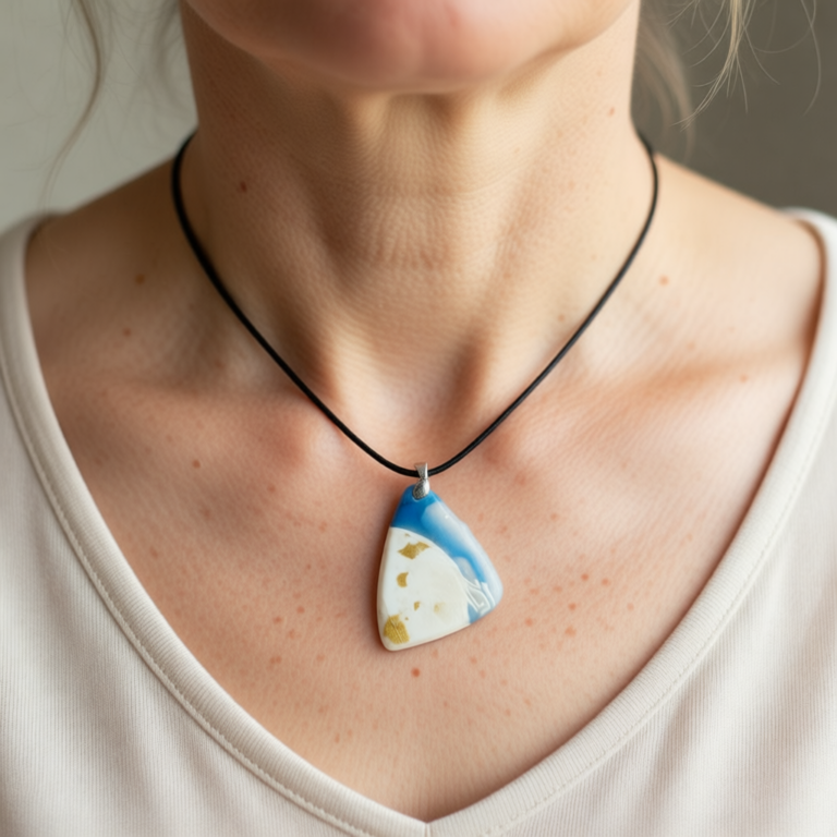 Textured Sand Polymer Clay Pendant