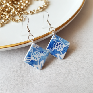 Sophisticated Ceramic Look Polymer Clay Earrings – Lightweight Comfort