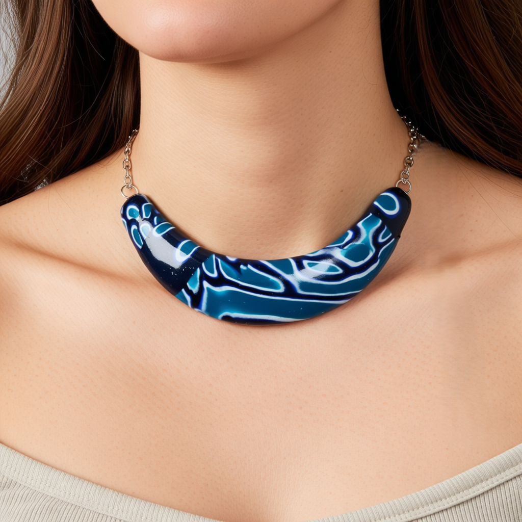 Statement Collar Necklace – Deep Ocean