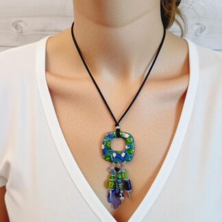 Statement Necklace Handmade From Polymer Clay – Winter Garden