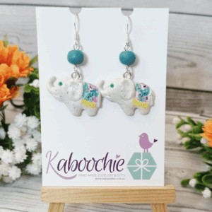 Little Elephants with Blankets – Quirky Clay Earrings for Animal Lovers