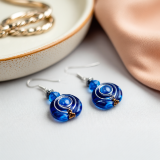 Captivating Blue Genie Bottle Beaded Dangle Earrings
