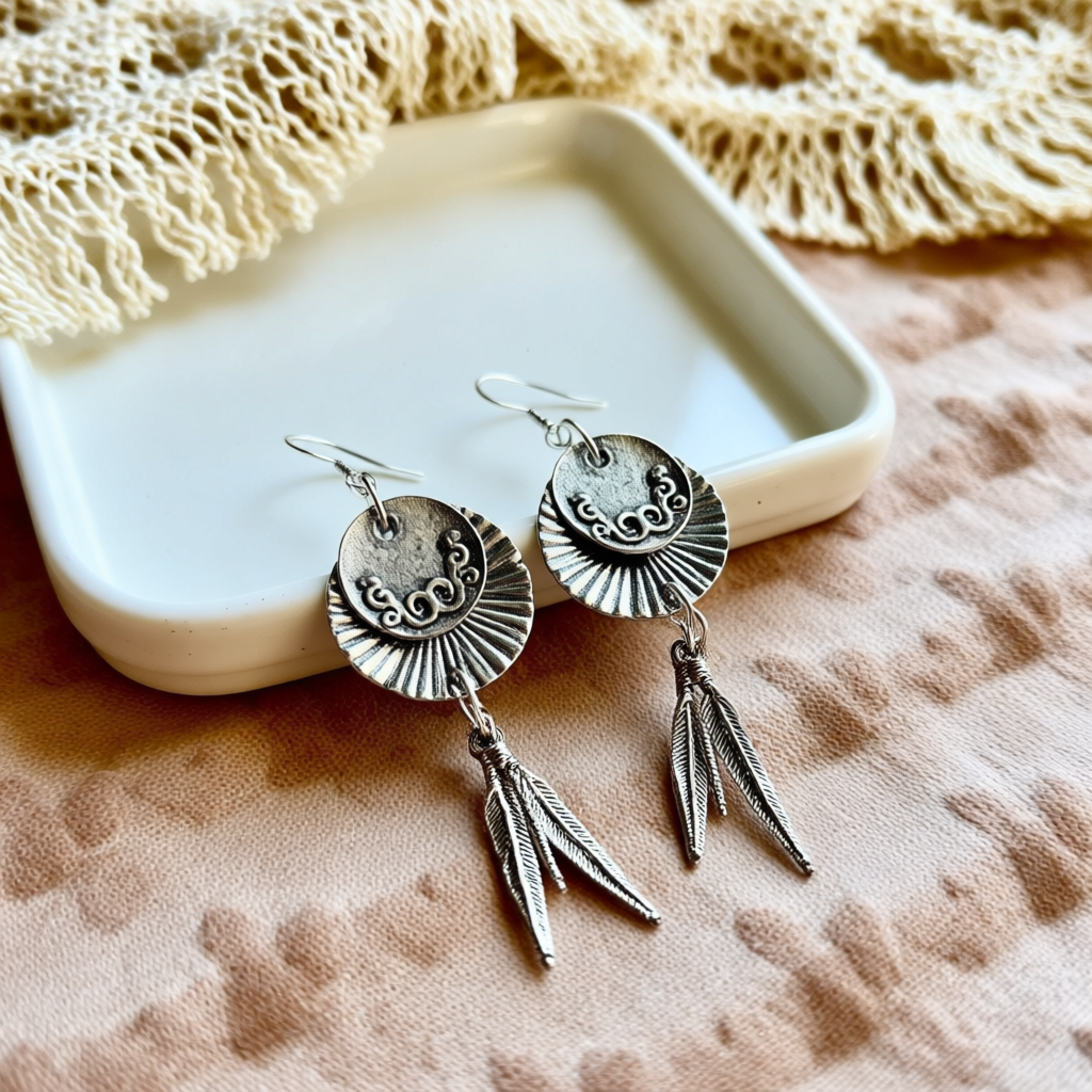 Handcrafted Metal Dream Catcher Dangle Earrings – Unique Style Seekers