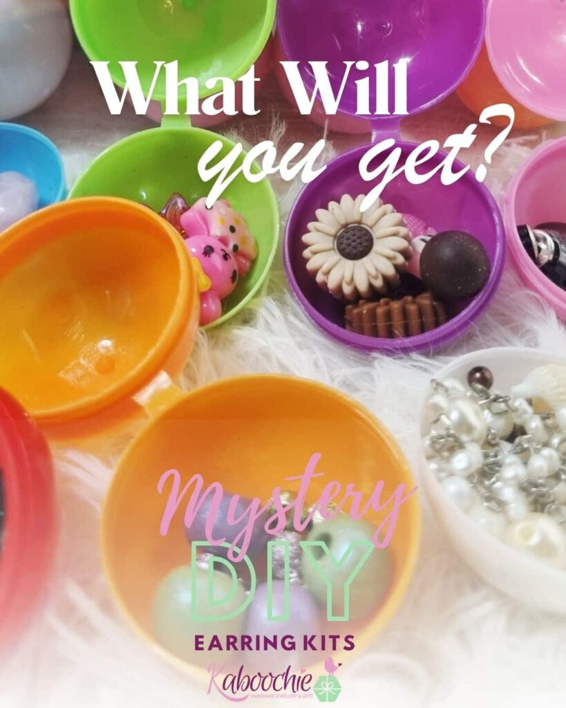 Kaboochie Mystery DIY Earring Kit, Curated Bead Capsule Surprise + Lucky Bonus Gift 3