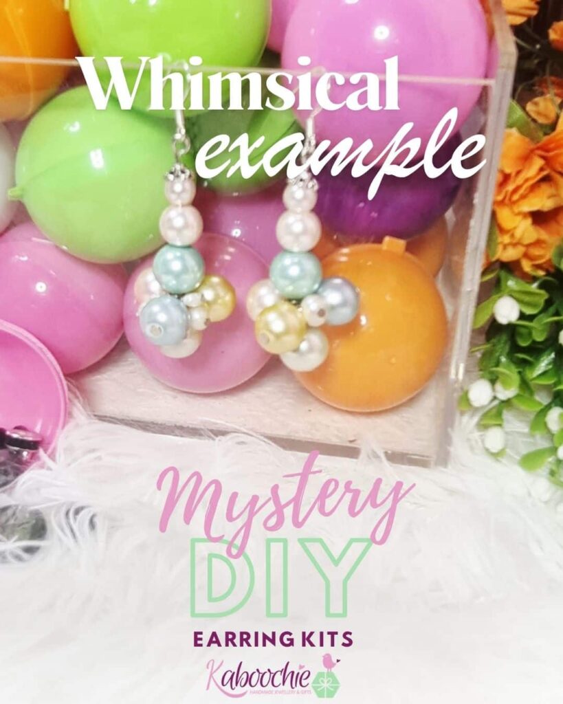 Kaboochie Mystery DIY Earring Kit, Curated Bead Capsule Surprise + Lucky Bonus Gift 4
