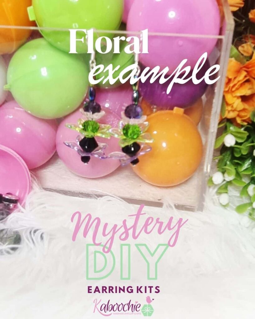 Kaboochie Mystery DIY Earring Kit, Curated Bead Capsule Surprise + Lucky Bonus Gift 5