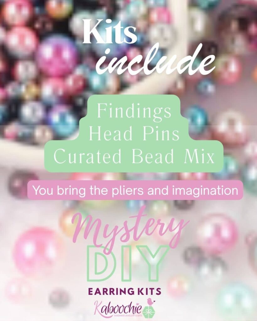 Kaboochie Mystery DIY Earring Kit, Curated Bead Capsule Surprise + Lucky Bonus Gift 8