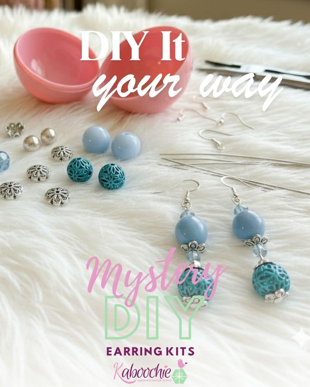 Kaboochie Mystery DIY Earring Kit, Curated Bead Capsule Surprise + Lucky Bonus Gift