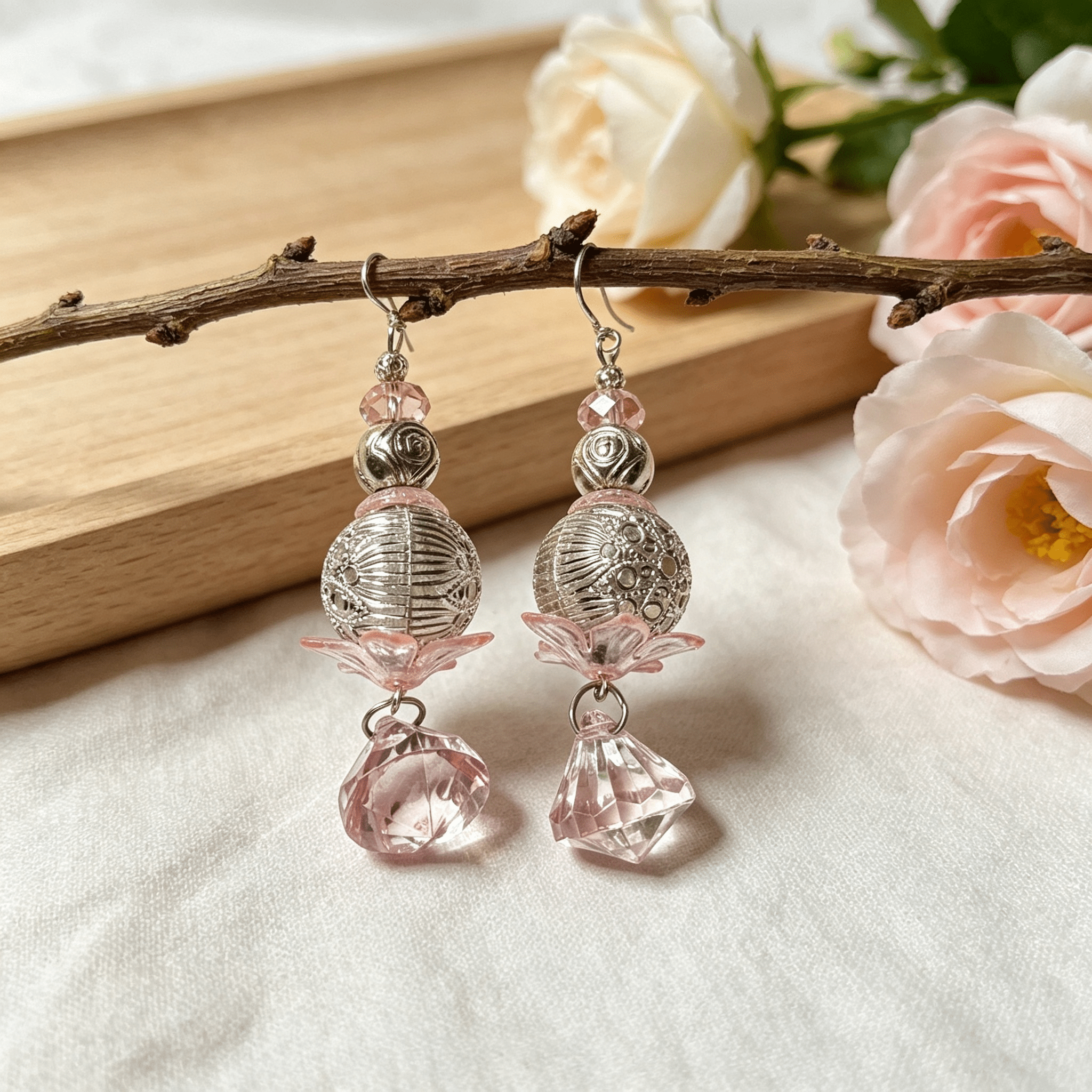 Blush Bloom Crystal Earrings