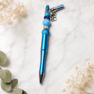 Custom Beaded Decorated Pen with Tassel and Octopus Charm