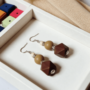 Earthstone Geometric Bead Earrings