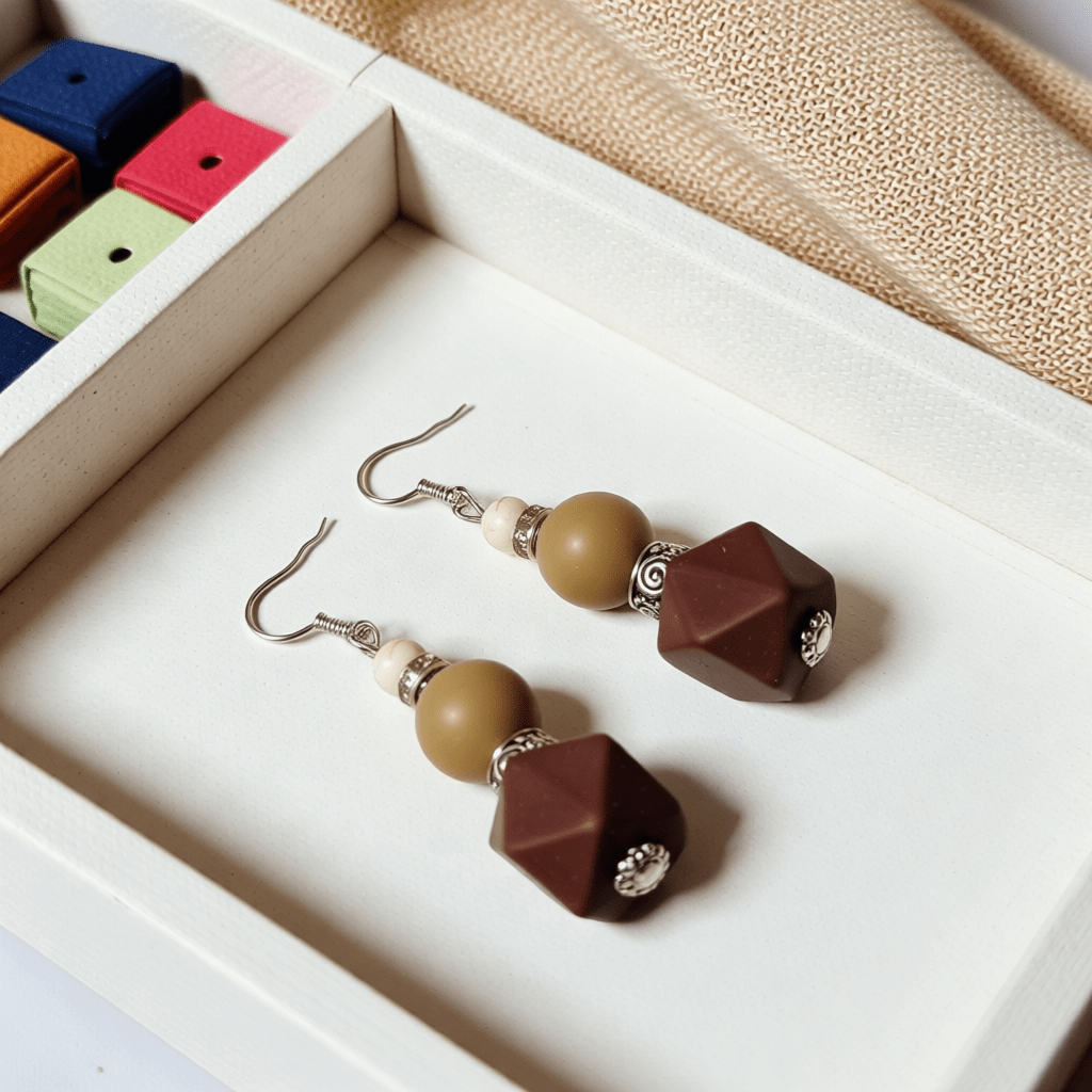 Earthstone Geometric Bead Earrings