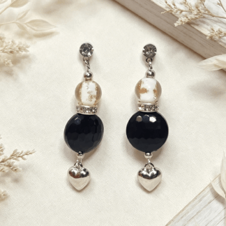 Elegant Stud Earrings with Heart Charm Golden Halo