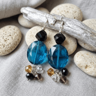 Heart of the Ocean Jewel Cluster Earrings – Golden