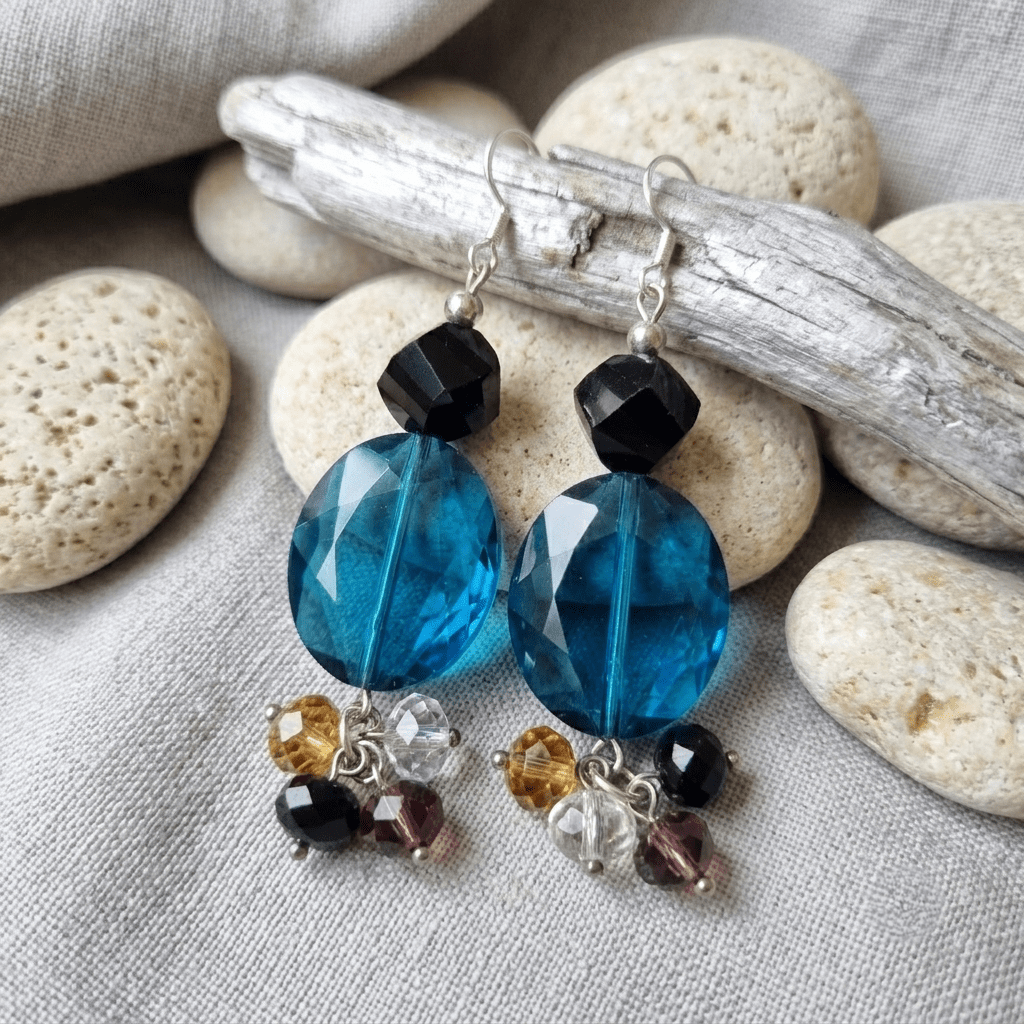 Heart of the Ocean Jewel Cluster Earrings – Golden
