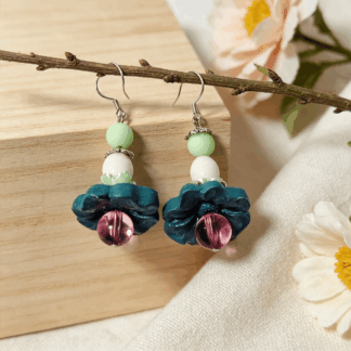 Midnight Bloom Polymer Clay Earrings