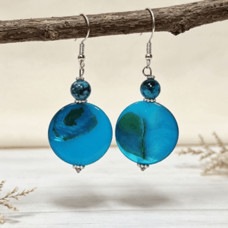 Mother of Pearl Inspired Handmade Dangle Earrings