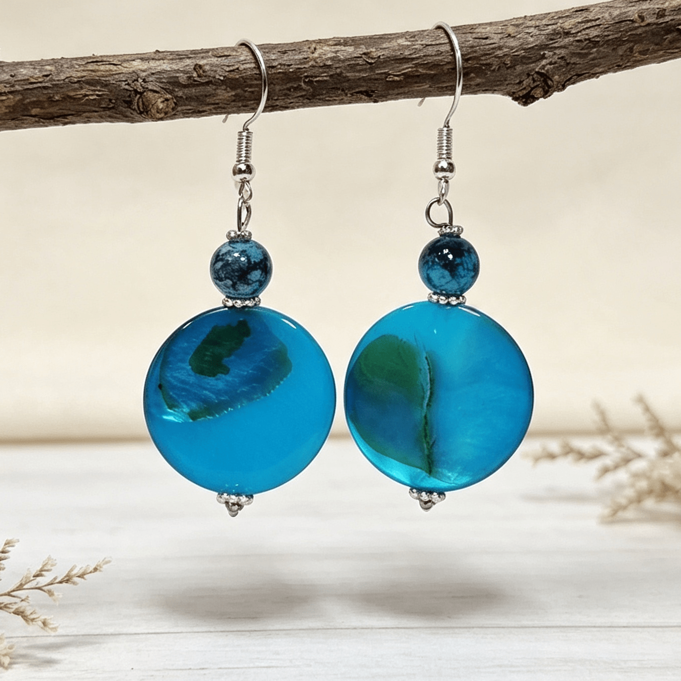 Mother of Pearl Inspired Handmade Dangle Earrings