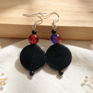 Mystic Glow Disc Earrings Red & Blue