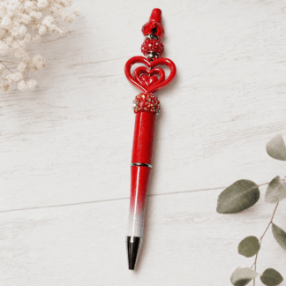 Custom Beaded Decorated Pen Heart