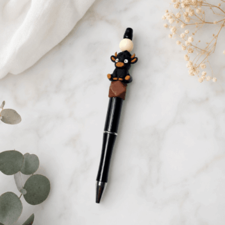 Custom Beaded Decorated Pen Highland Cow