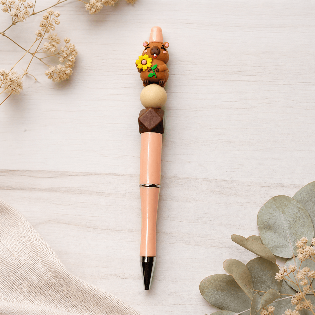 Custom Beaded Decorated Pen Capybarra