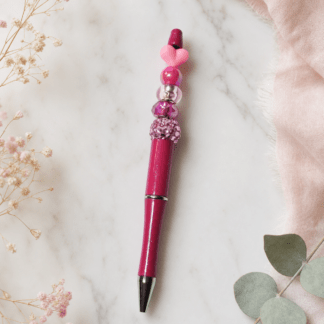 Custom Beaded Decorated Pen Sweet Love