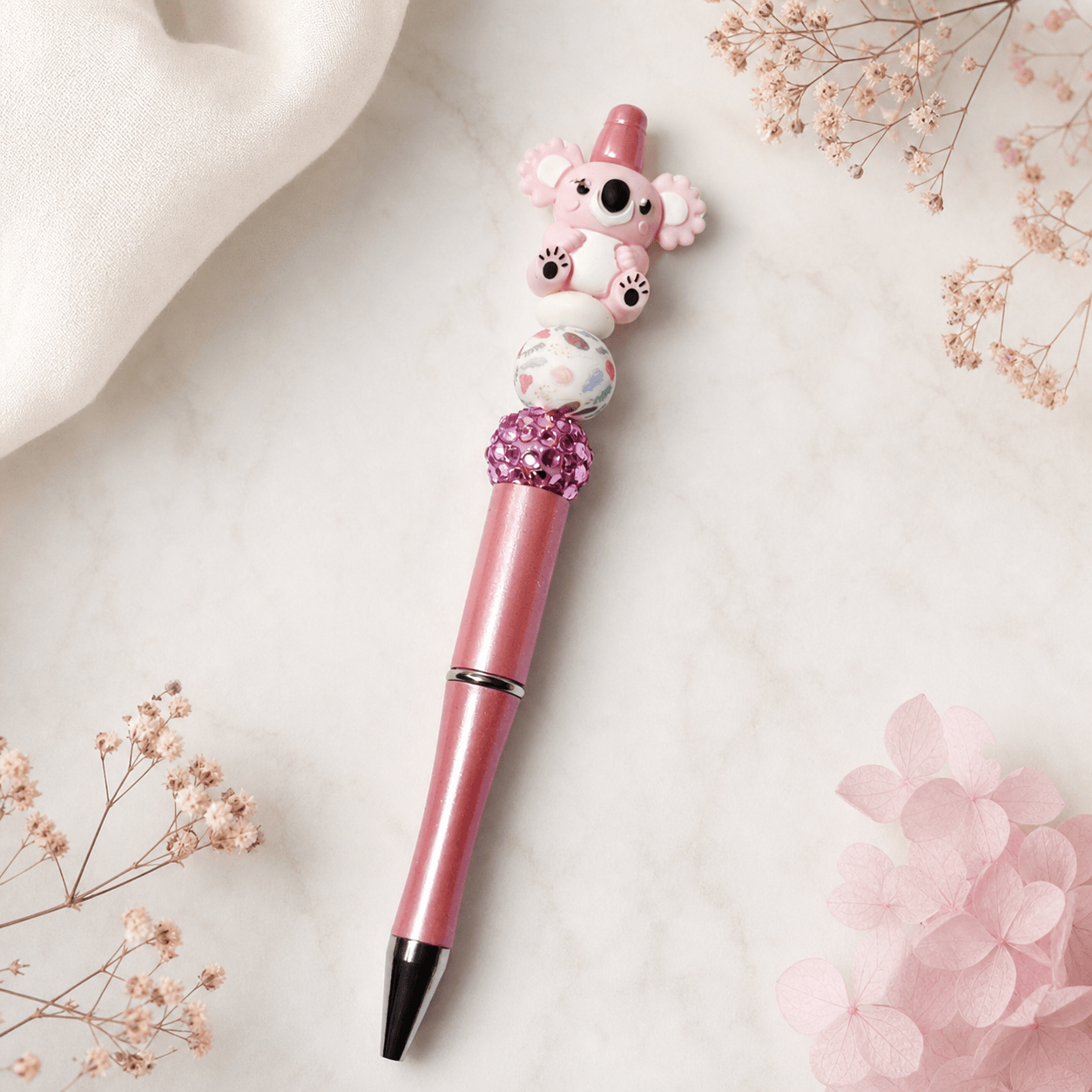 Custom Beaded Decorated Pen Koala
