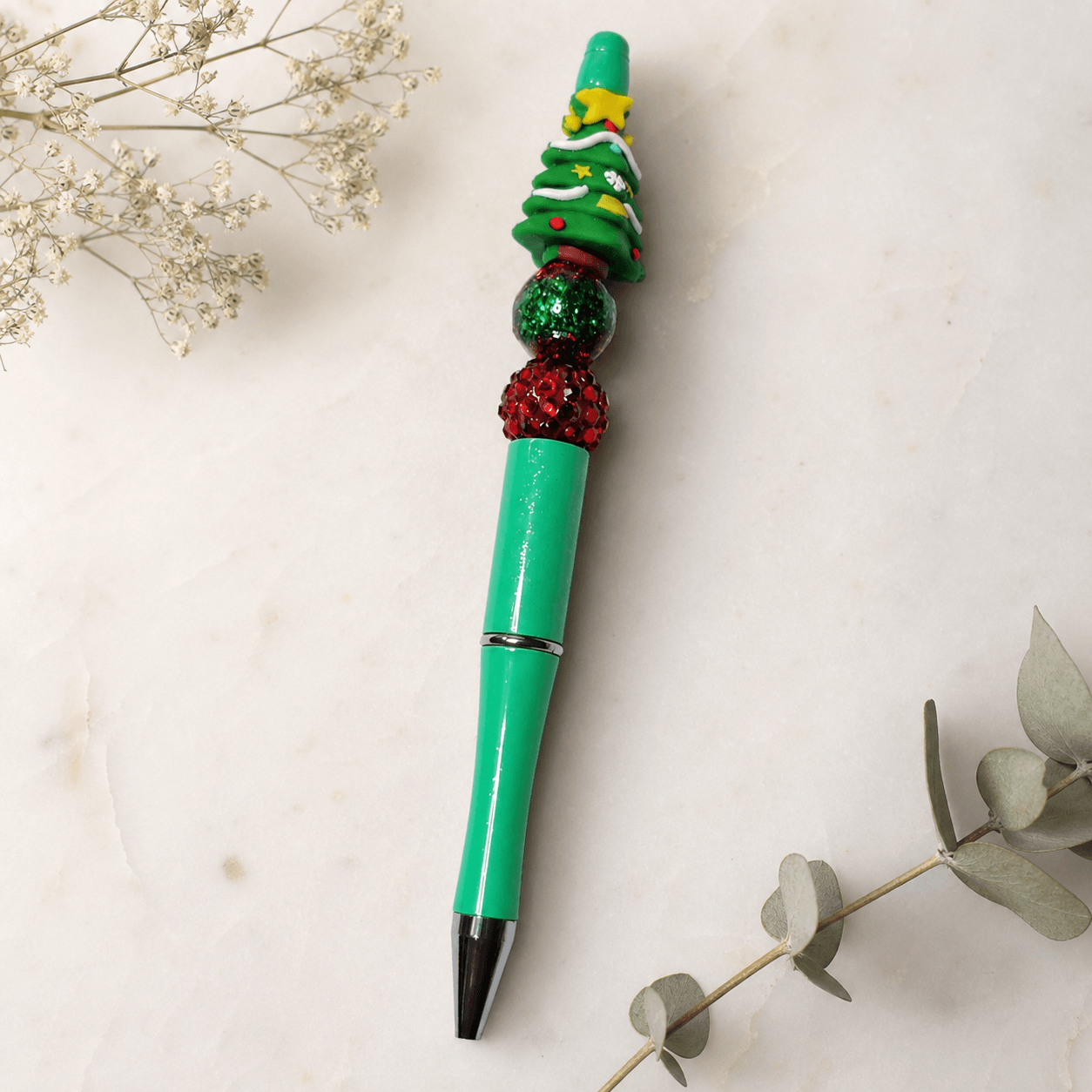 Custom Beaded Decorated Pen Xmas Tree